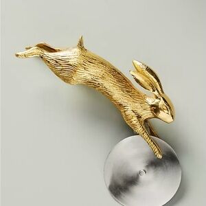Anthropologie Gold Hare Pizza Cutter